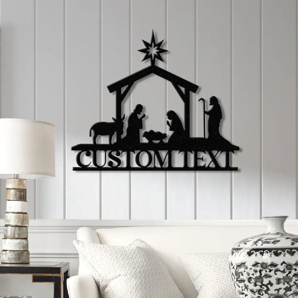 Custom Nativity Scene Metal Sign with Led Lights Religious Wall Art Christmas Decorations Holiday Decor Holiday Wall