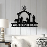 Custom Nativity Scene Metal Sign with Led Lights Religious Wall Art Christmas Decorations Holiday Decor Holiday Wall