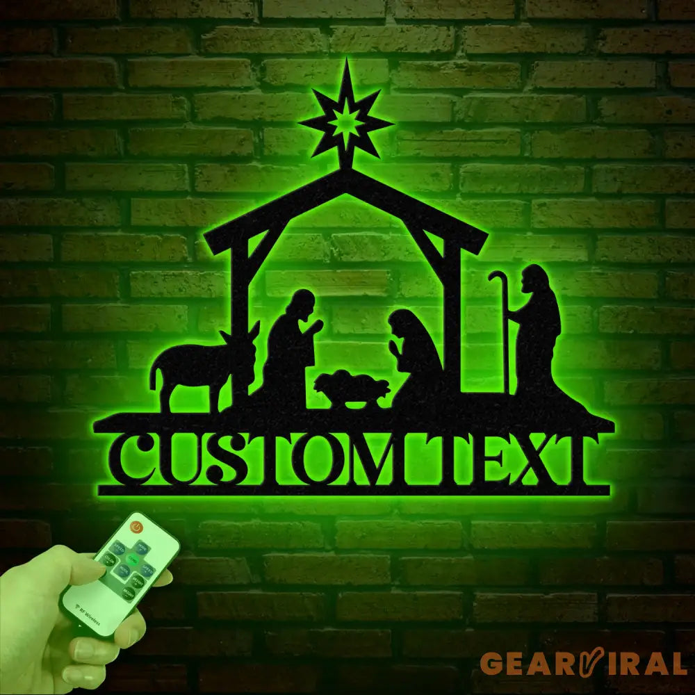Custom Nativity Scene Metal Sign with Led Lights Religious Wall Art Christmas Decorations Holiday Decor Holiday Wall