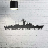 Custom Navy Ships Metal Wall Art with LED Lights - Personalized Gift for Navy Veterans - US Navy Ship Silhouette - US Navy memorabilia wall Sign | GearViral
