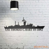 Custom Navy Ships Metal Wall Art with LED Lights - Personalized Gift for Navy Veterans - US Navy Ship Silhouette - US