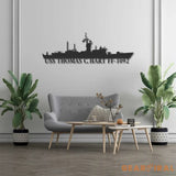 Custom Navy Ships Metal Wall Art with LED Lights - Personalized Gift for Navy Veterans - US Navy Ship Silhouette - US