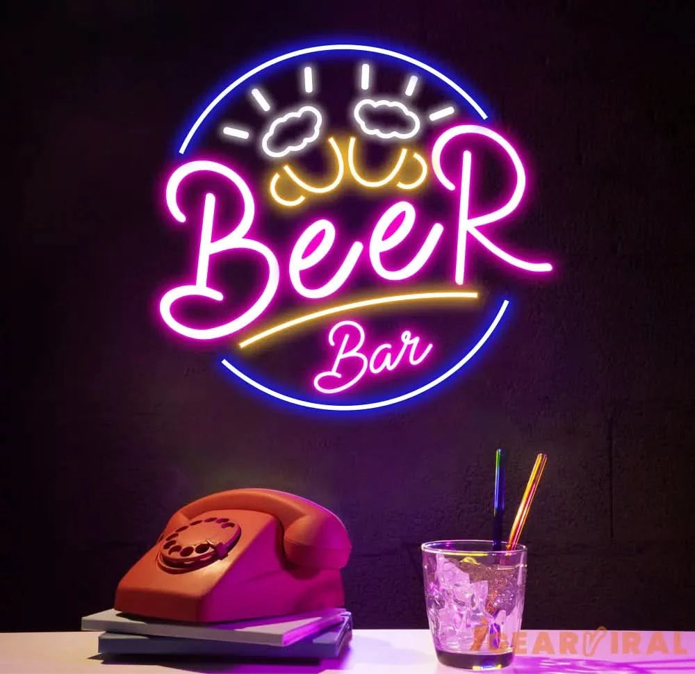 Custom Neon Beer Bar Sign Personalized Bar Club Neon Signs Neon Sign Home Bar Decor Bar Decoration Neon Lights Business