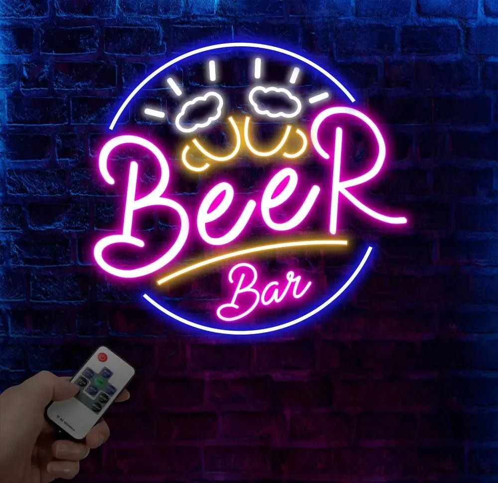 Custom Neon Beer Bar Sign Personalized Bar Club Neon Signs Neon Sign Home Bar Decor Bar Decoration Neon Lights Business