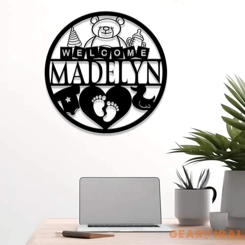 Custom New Baby Name Sign with Led Light Personalized Metal Sign for Nursery Wall Decor Baby Nursery Name Sign Baby