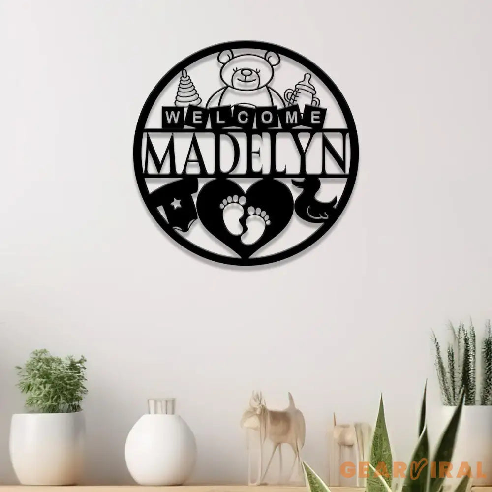 Custom New Baby Name Sign with Led Light Personalized Metal Sign for Nursery Wall Decor Baby Nursery Name Sign Baby