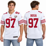Custom Nick Bosa San Francisco 49ers Fan Inspired 80th Anniversary Game Jersey - White