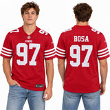 Custom Nick Bosa San Francisco 49ers Fan Inspired Team Game Jersey - Scarlet