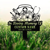 Custom Nurse Memorial Stake Hospital Stake Metal Sign Personalized Clinic Outdoor Stake Medical Garden Stake Physic