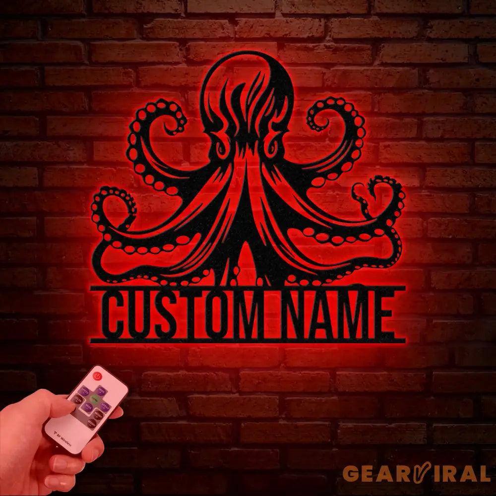 Custom Octopus Metal Sign Personalized Nautical Decor Sea Life Wall Art Beach House Decor Coastal Home Wall Sign