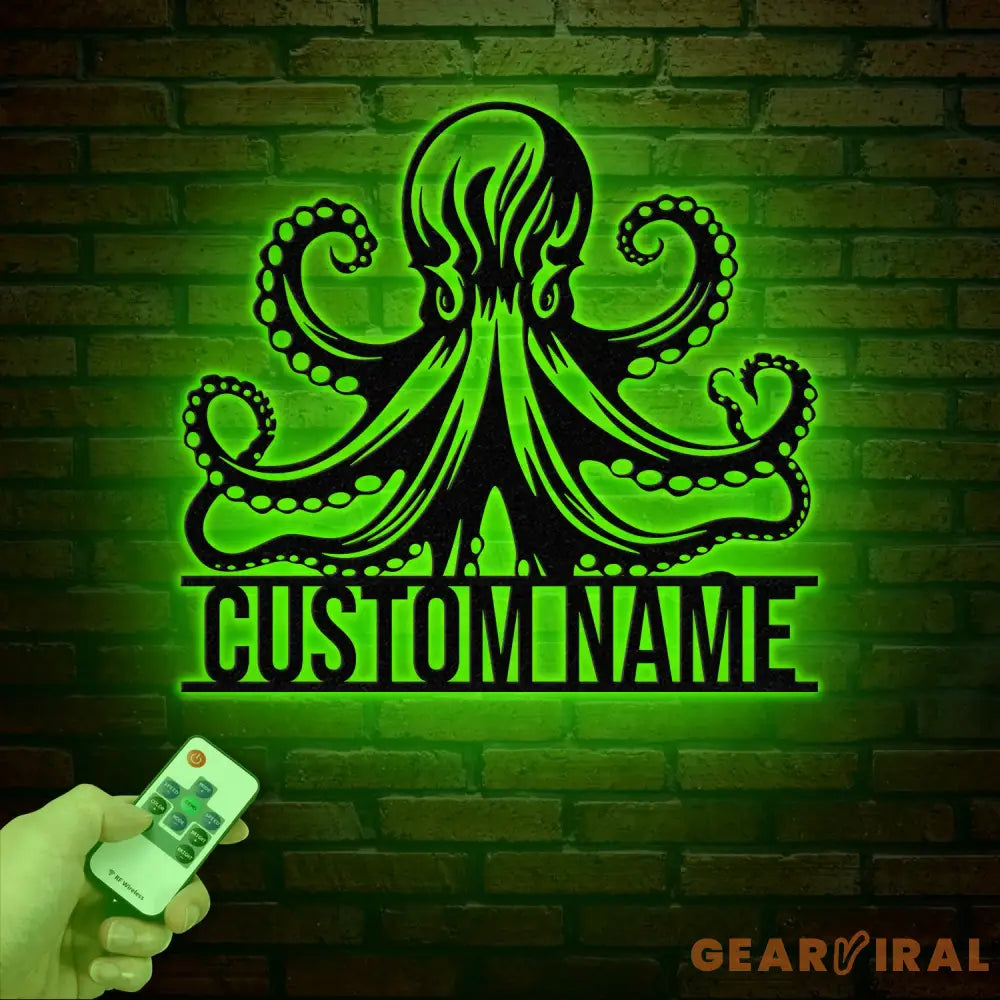 Custom Octopus Metal Sign Personalized Nautical Decor Sea Life Wall Art Beach House Decor Coastal Home Wall Sign