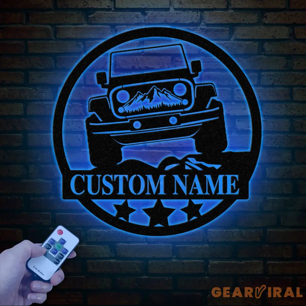 Custom Off-Road Jeep Metal Sign Personalized Mountain Jeep LED Sign Jeep Gift Decor Adventure Metal Sign Custom Jeep