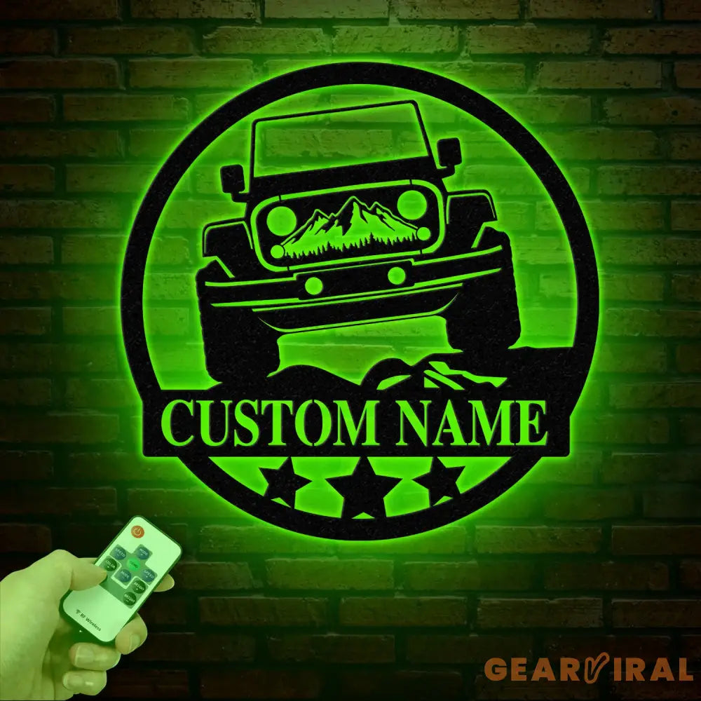 Custom Off-Road Jeep Metal Sign Personalized Mountain Jeep LED Sign Jeep Gift Decor Adventure Metal Sign Custom Jeep
