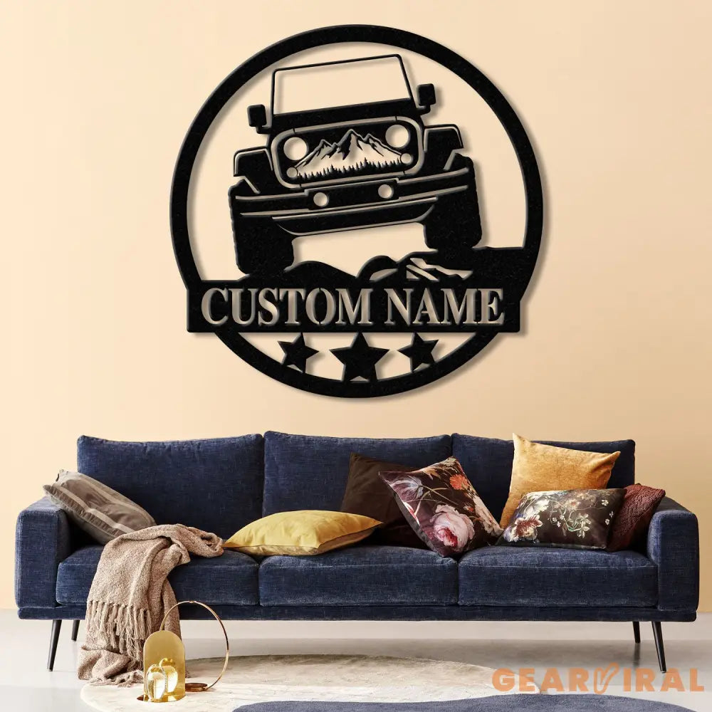 Custom Off-Road Jeep Metal Sign Personalized Mountain Jeep LED Sign Jeep Gift Decor Adventure Metal Sign Custom Jeep