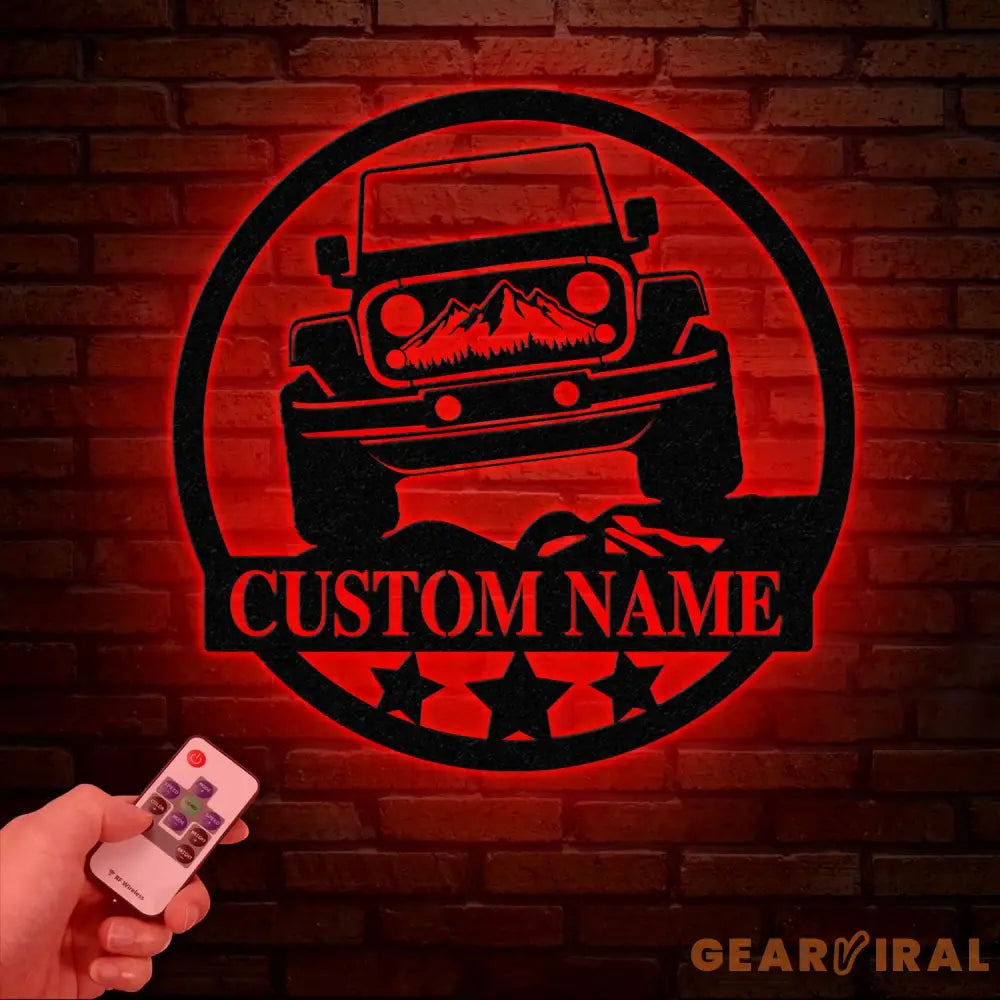 Custom Off-Road Jeep Metal Sign Personalized Mountain Jeep LED Sign Jeep Gift Decor Adventure Metal Sign Custom Jeep