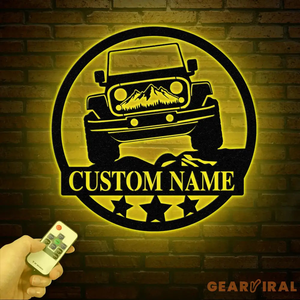 Custom Off-Road Jeep Metal Sign Personalized Mountain Jeep LED Sign Jeep Gift Decor Adventure Metal Sign Custom Jeep