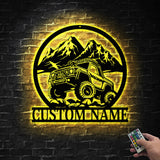 Custom Offroad Car Metal Wall Art With Led Light - Personalized Adventure Off Road Car Name Sign Decoration For Home - 4x4 Off Road Vehicle | GearViral