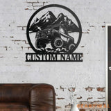 Custom Offroad Car Metal Wall Art With Led Light - Personalized Adventure Off Road Car Name Sign Decoration For Home
