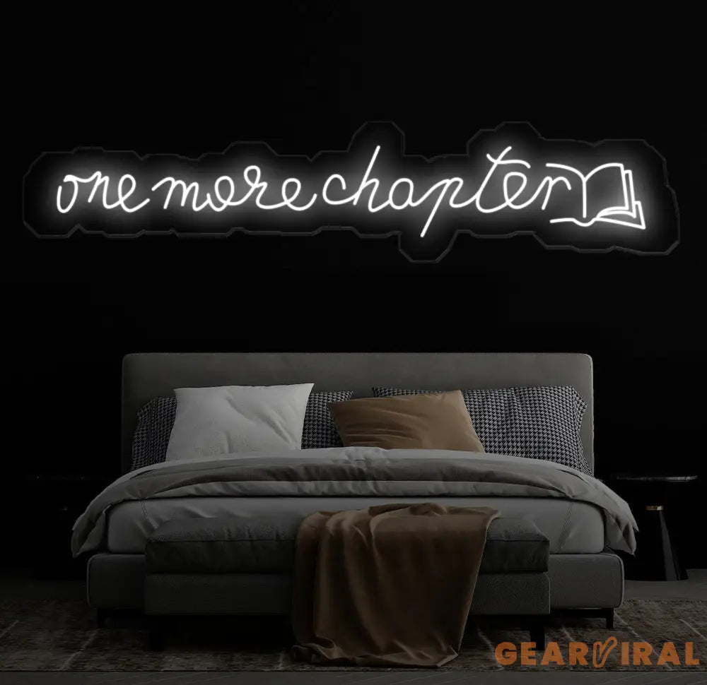 Custom One More Chapter Neon Sign - LED Wall Art for Book Lovers - Perfect Decor for Libraries Study Rooms or Reading