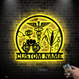 Custom Optician Metal Wall Art with Led Light - Optician Gift Optometry Gifts - Optometrist Eye Doctor Gift - Clinic Name Sign | GearViral