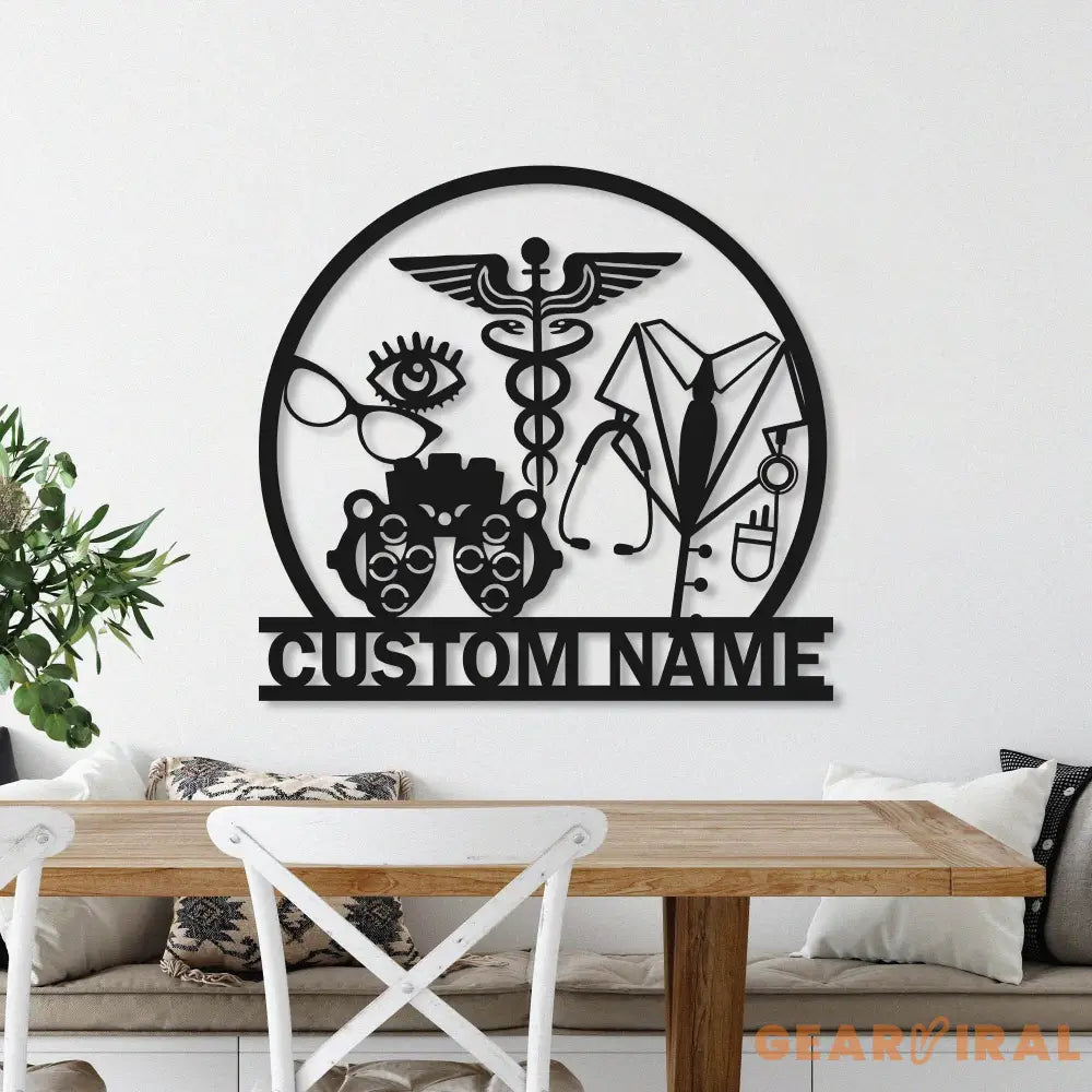 Custom Optician Metal Wall Art with Led Light - Optician Gift Optometry Gifts - Optometrist Eye Doctor Gift - Clinic