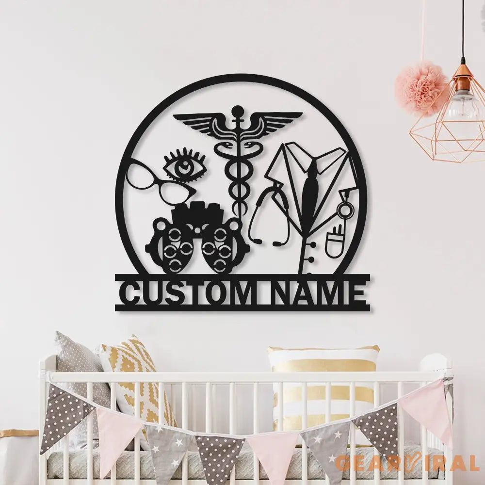 Custom Optician Metal Wall Art with Led Light - Optician Gift Optometry Gifts - Optometrist Eye Doctor Gift - Clinic