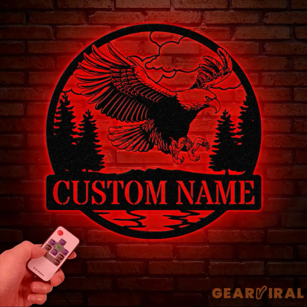 Custom Outdoor Eagle Monogram - Personalized Metal Wall Art Decor Custom Name Sign American Eagle Address Sign Metal