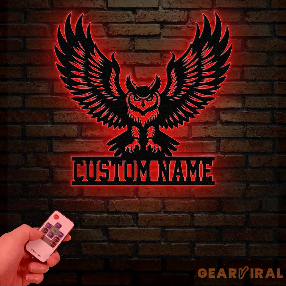 Custom Owl Metal Sign Personalized Outdoor Owl Decor Wildlife Metal Wall Art Rustic Family Name Sign Woodland Themed