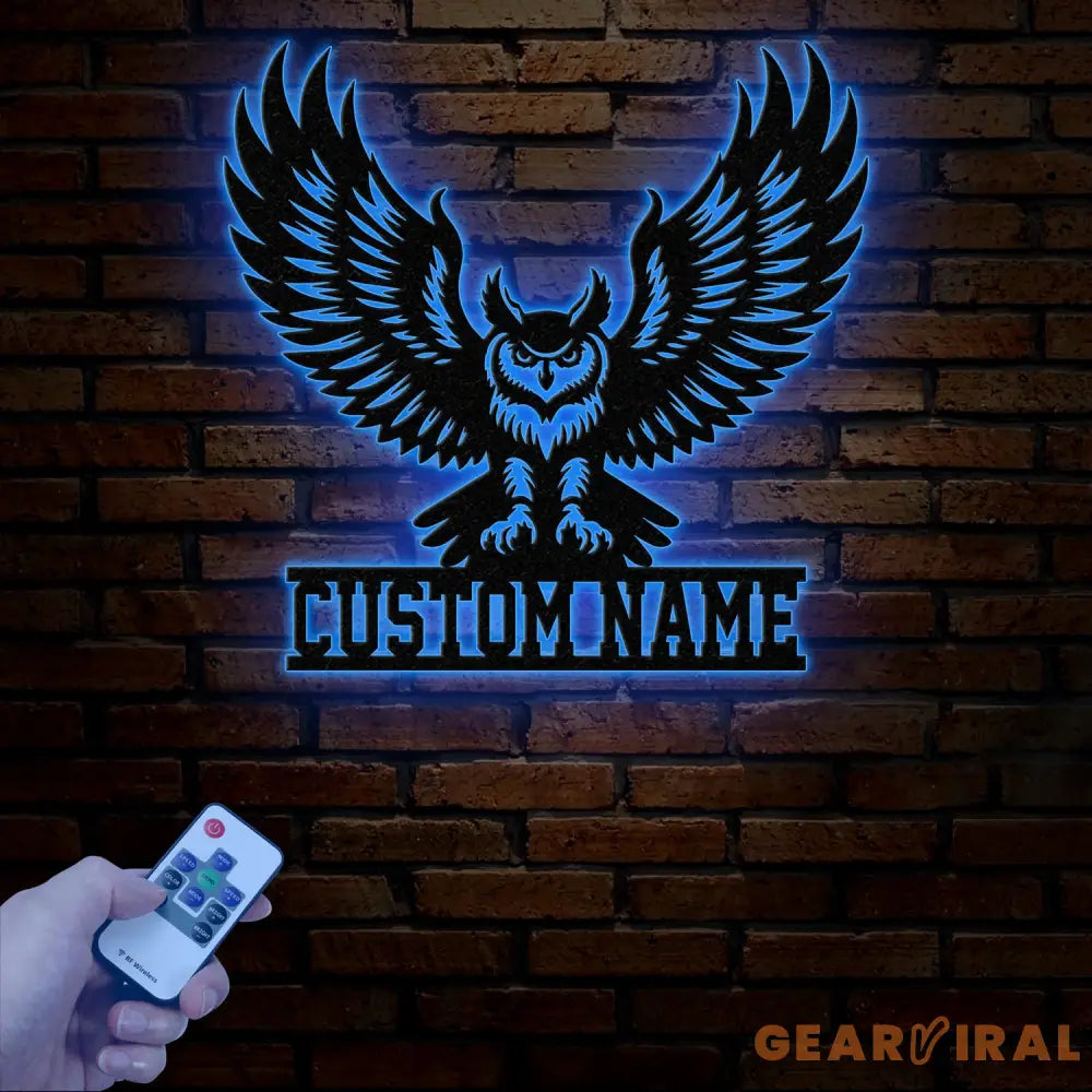 Custom Owl Metal Sign Personalized Outdoor Owl Decor Wildlife Metal Wall Art Rustic Family Name Sign Woodland Themed