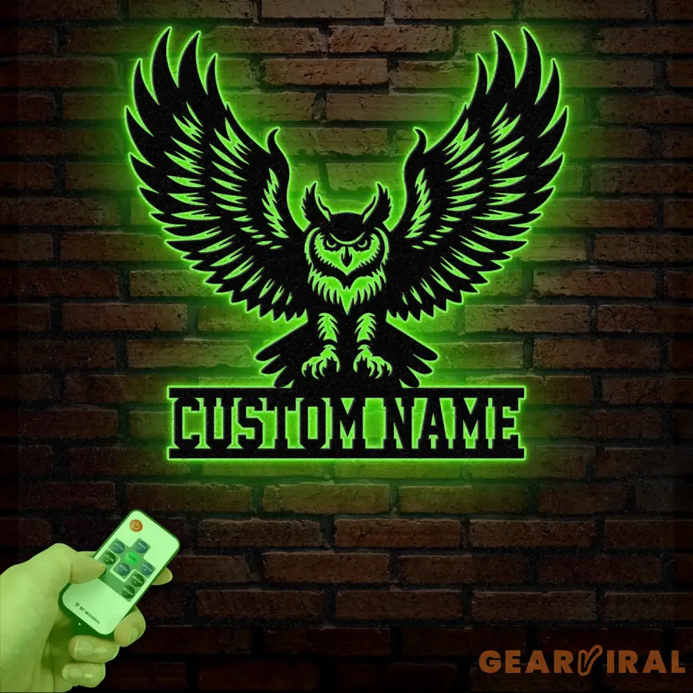 Custom Owl Metal Sign Personalized Outdoor Owl Decor Wildlife Metal Wall Art Rustic Family Name Sign Woodland Themed