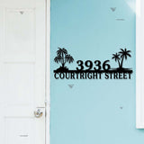 Custom Palm Tree House Number Metal Art - Tropical Address Sign - Beach House Decor - Outdoor Address Metal Sign | GearViral