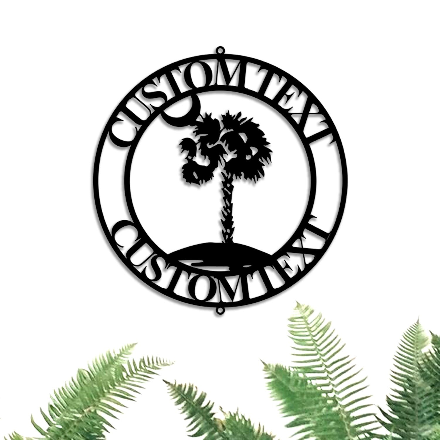 Custom Palmetto Tree and Moon Metal Sign - South Carolina Palmetto Tree Decor Wall Art - South Carolina Sign - Personalized Palm Tree Name Sign | GearViral