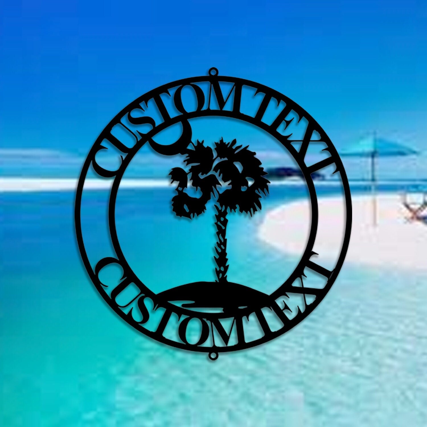 Custom Palmetto Tree and Moon Metal Sign - South Carolina Palmetto Tree Decor Wall Art - South Carolina Sign - Personalized Palm Tree Name Sign | GearViral