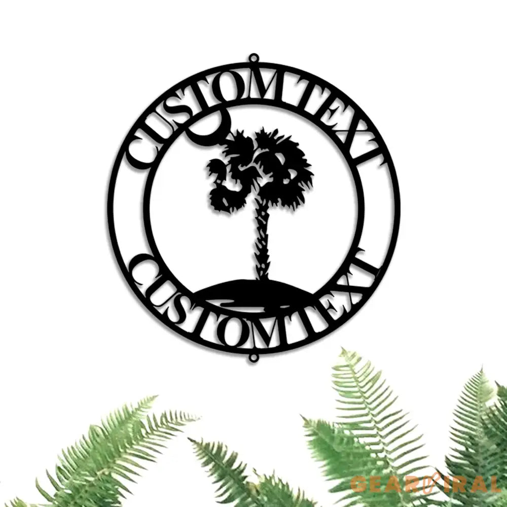 Custom Palmetto Tree and Moon Metal Sign - South Carolina Palmetto Tree Decor Wall Art - South Carolina Sign