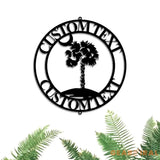 Custom Palmetto Tree and Moon Metal Sign - South Carolina Palmetto Tree Decor Wall Art - South Carolina Sign