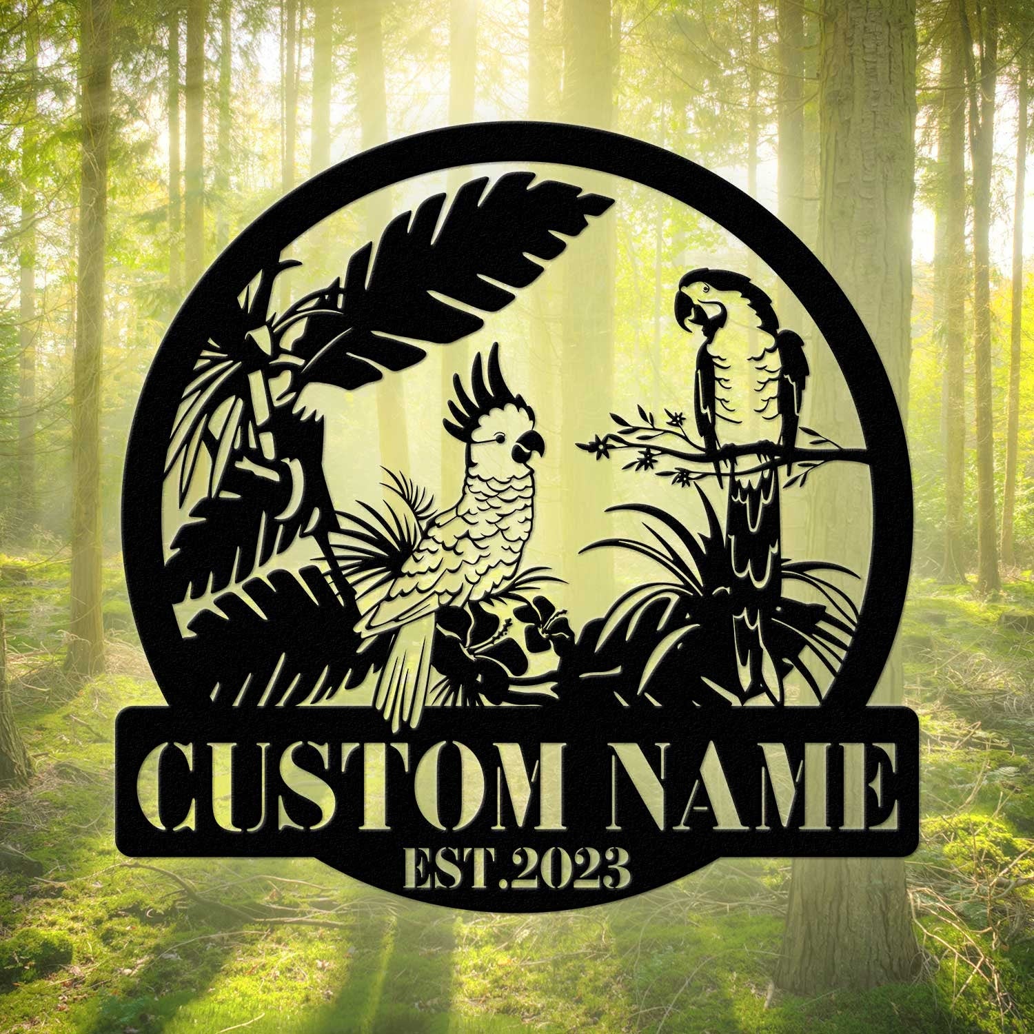 Custom Parrot Bird Metal Wall Art - Personalized Parrot Bird Name Sign -  - Bird Lovers Home Decor | GearViral