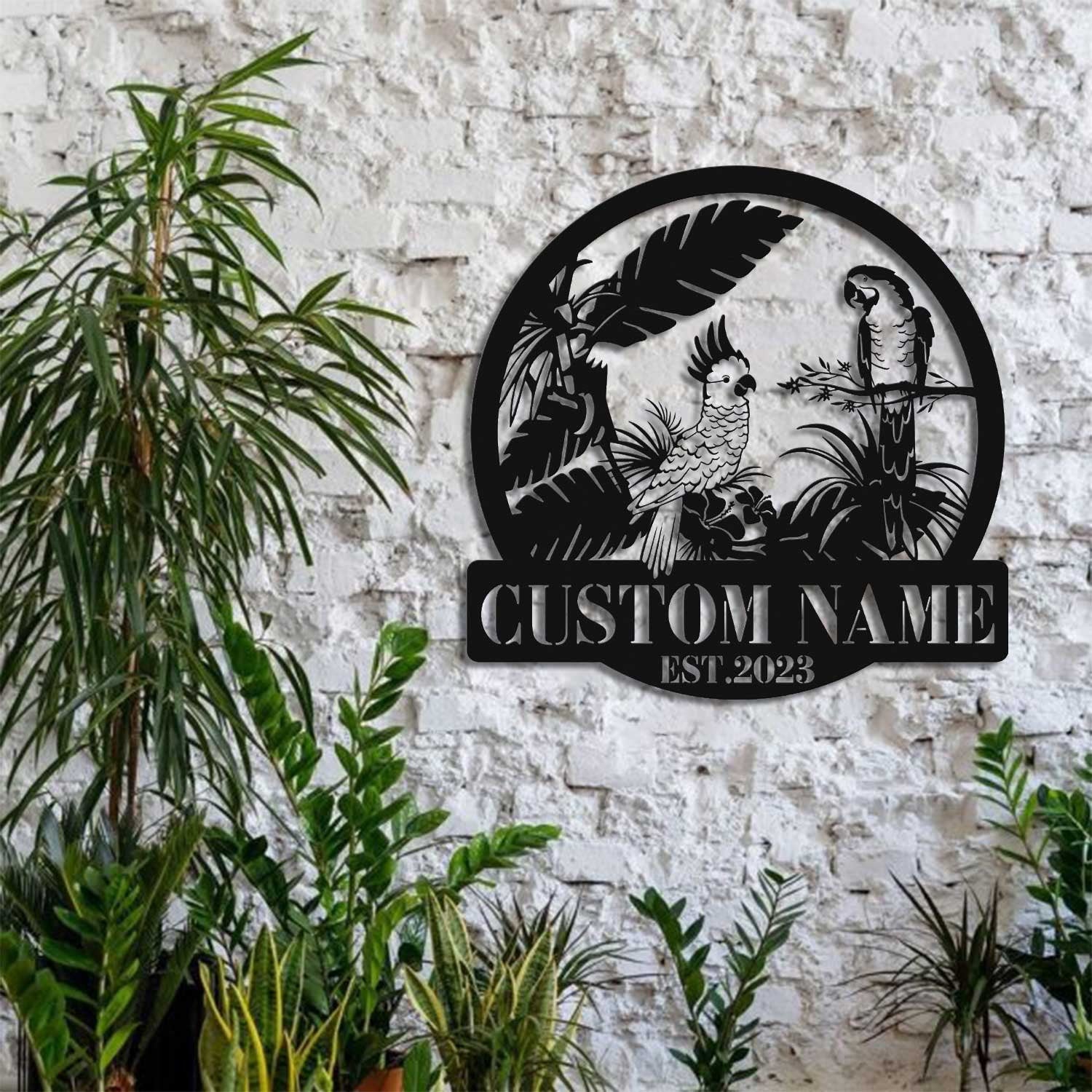 Custom Parrot Bird Metal Wall Art - Personalized Parrot Bird Name Sign -  - Bird Lovers Home Decor | GearViral