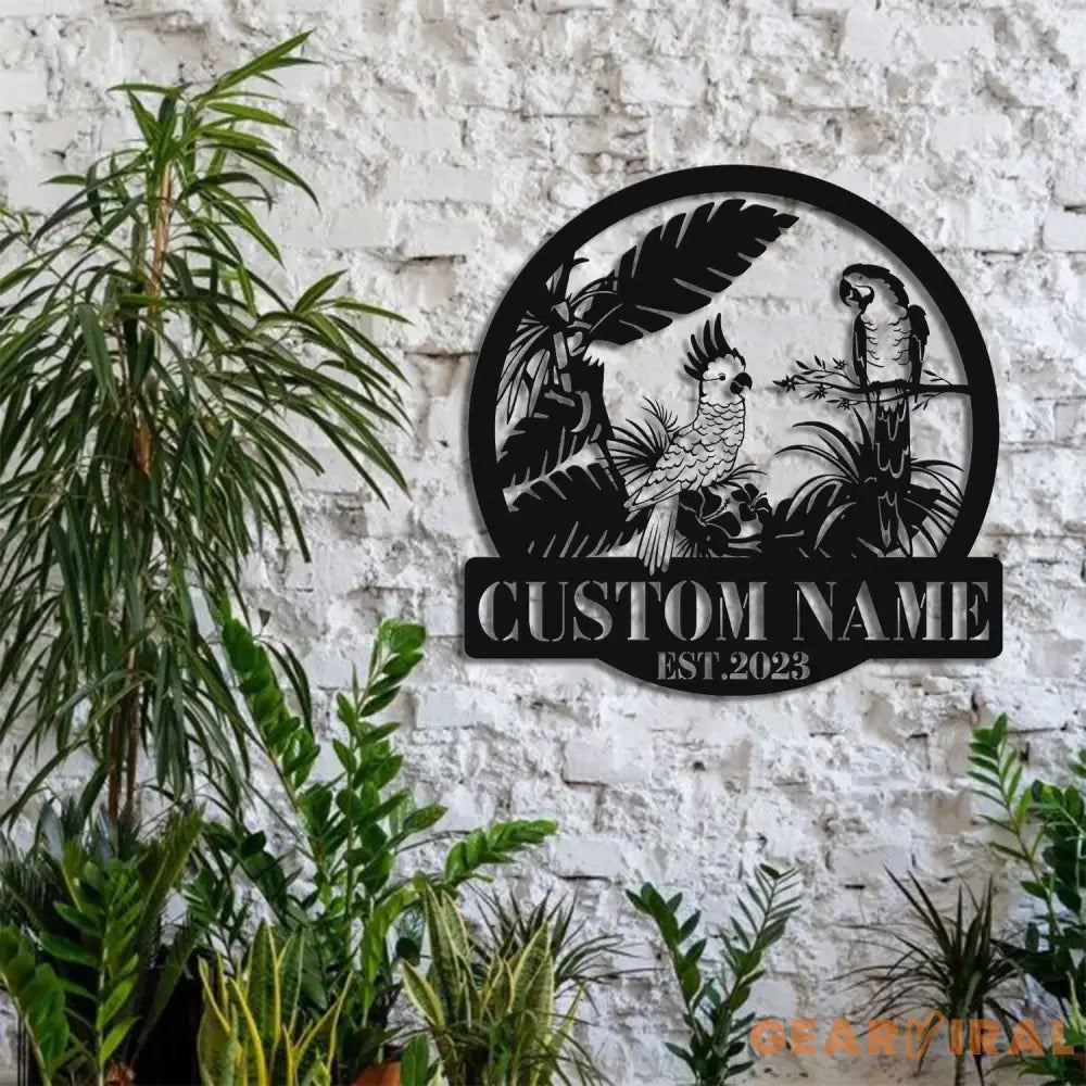 Custom Parrot Bird Metal Wall Art - Personalized Parrot Bird Name Sign - Bird Lovers Home Decor | GearViral