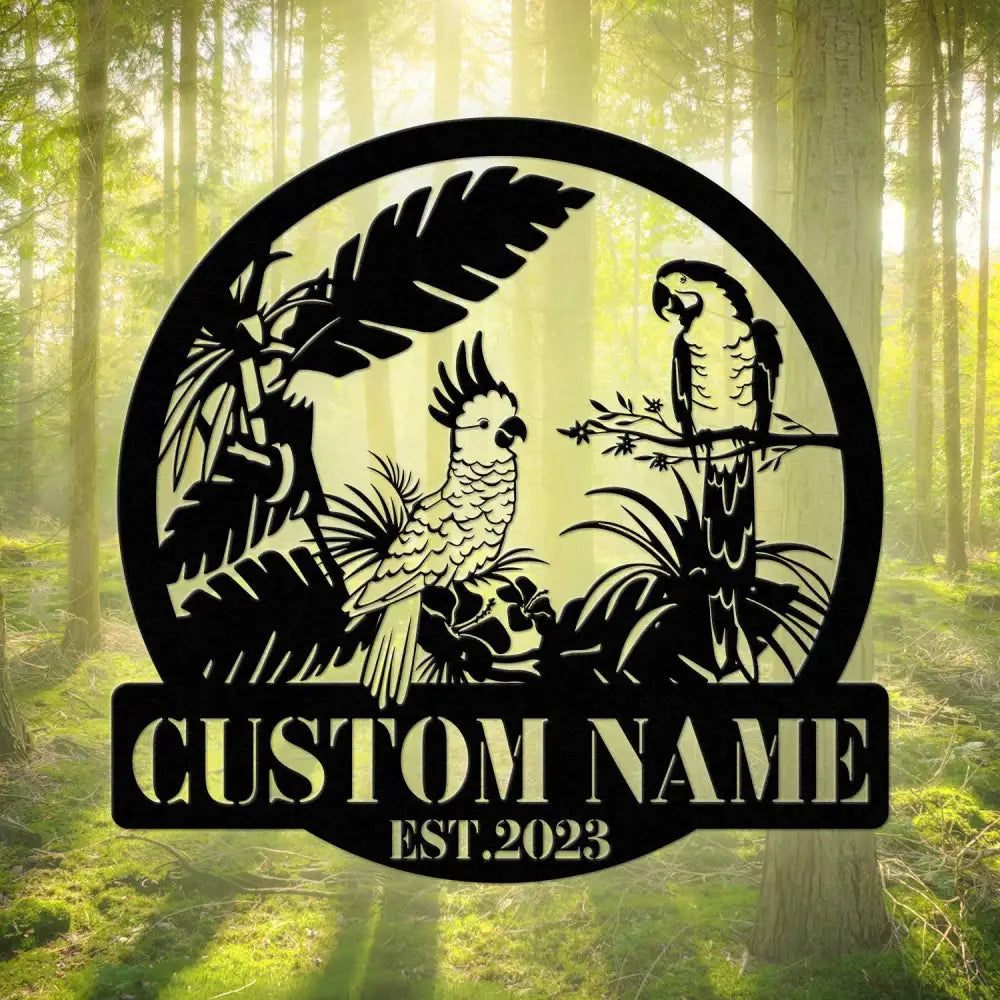 Custom Parrot Bird Metal Wall Art - Personalized Parrot Bird Name Sign - Bird Lovers Home Decor | GearViral
