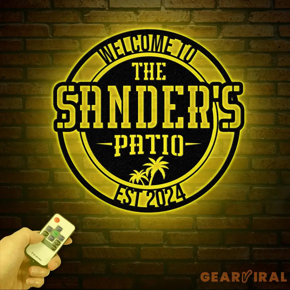 Custom Patio Metal Sign – Personalized Welcome Patio Sign with LED Backlight – Perfect Outdoor Decor for Patio Yard or