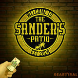 Custom Patio Metal Sign – Personalized Welcome Patio Sign with LED Backlight – Perfect Outdoor Decor for Patio Yard or