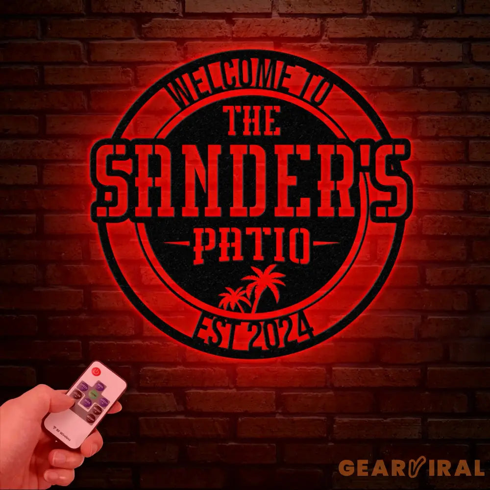 Custom Patio Metal Sign – Personalized Welcome Patio Sign with LED Backlight – Perfect Outdoor Decor for Patio Yard or