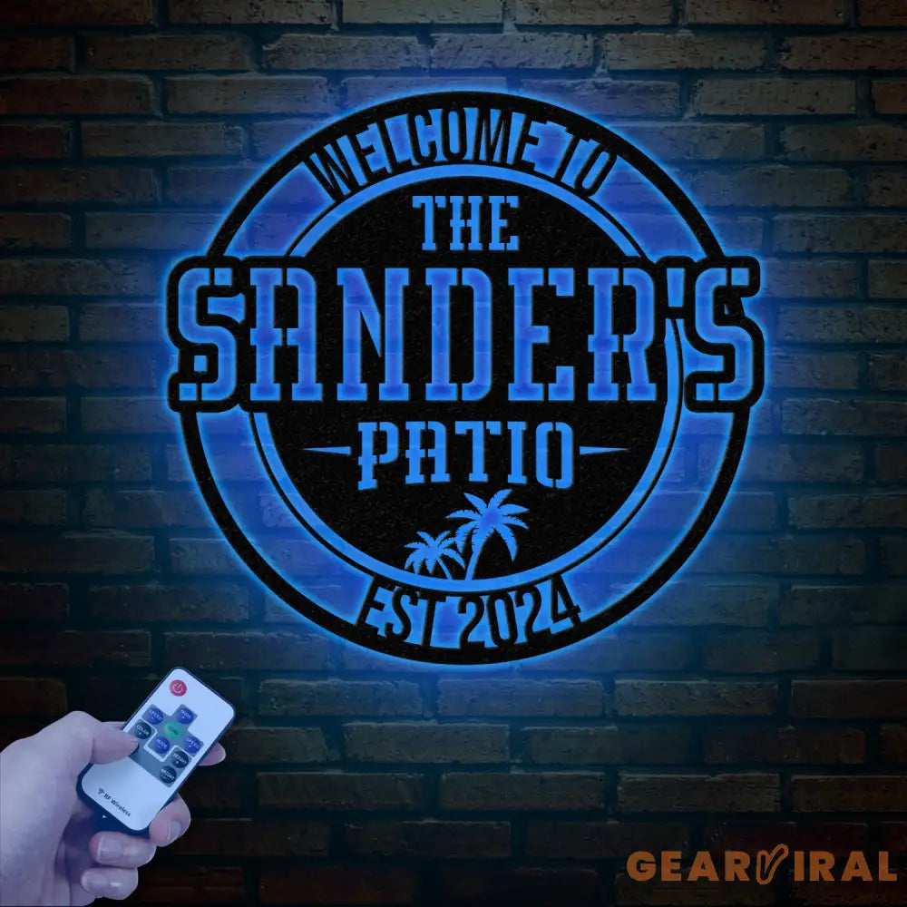 Custom Patio Metal Sign – Personalized Welcome Patio Sign with LED Backlight – Perfect Outdoor Decor for Patio Yard or