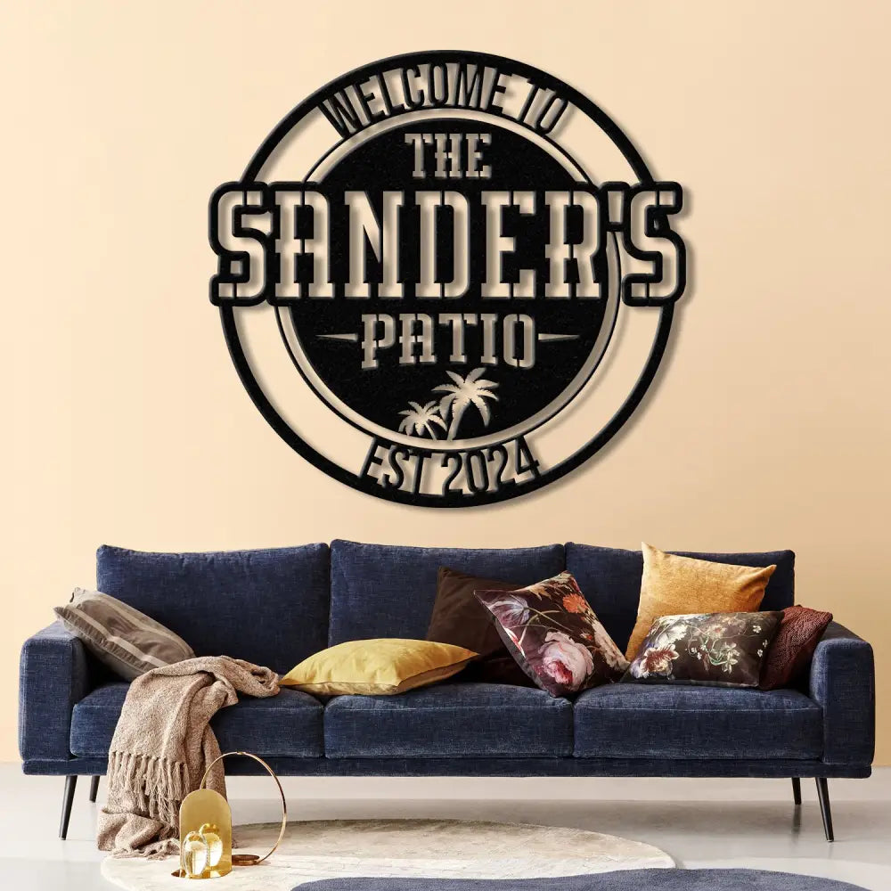 Custom Patio Metal Sign – Personalized Welcome Patio Sign with LED Backlight – Perfect Outdoor Decor for Patio Yard or