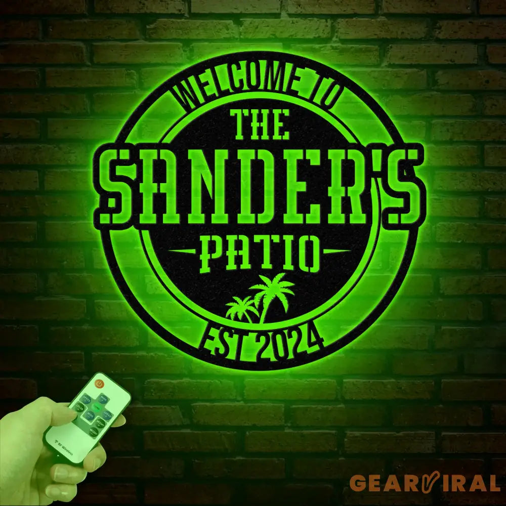 Custom Patio Metal Sign – Personalized Welcome Patio Sign with LED Backlight – Perfect Outdoor Decor for Patio Yard or