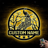 Custom Peacock Bird Metal Wall Art LED Light - Natural Peafowl Lover Sign Home Decor - Boy Girl Nursery Decoration - Peacock Housewarming Xmas | GearViral