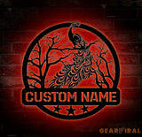 Custom Peacock Bird Metal Wall Art LED Light - Natural Peafowl Lover Sign Home Decor - Boy Girl Nursery Decoration