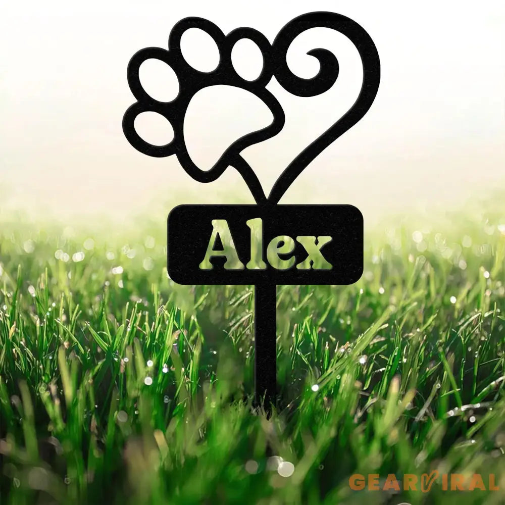 Custom Pet Memorial Steel Garden Stake,Dog Paw Prints Metal Plaque,Personalized Dog Loss Gift,Grave Marker for Loss of