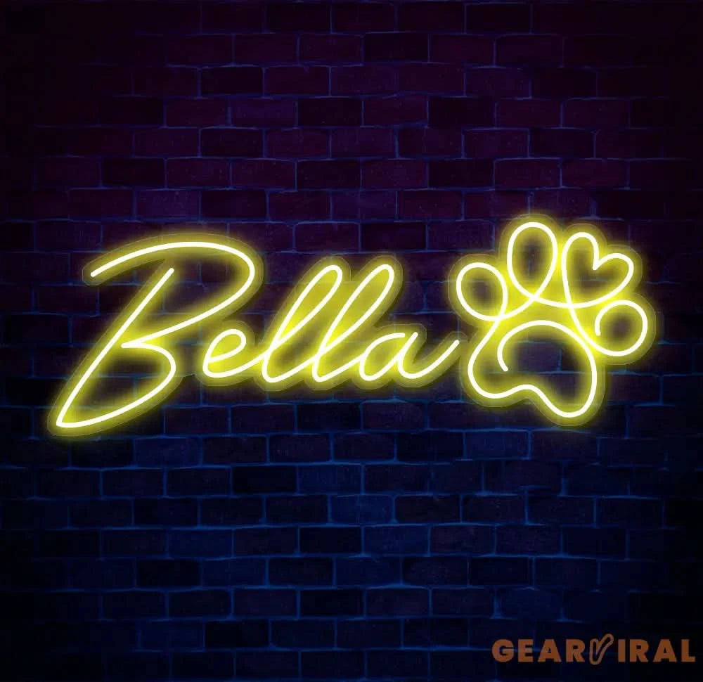 Custom Pet Name Neon Sign Dog House Name Light Sign Unique Gifts for Kids Custom Dog Pet Neon Sign Puppy Neon Light