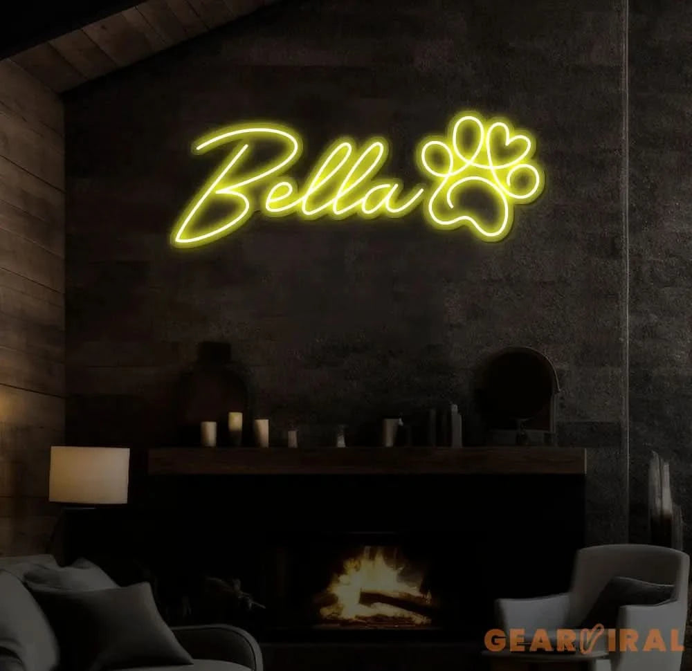 Custom Pet Name Neon Sign Dog House Name Light Sign Unique Gifts for Kids Custom Dog Pet Neon Sign Puppy Neon Light